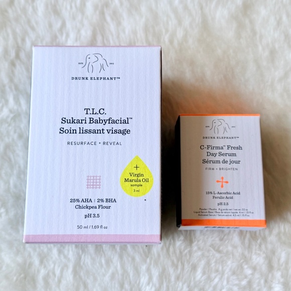 Drunk Elephant Sukari Babyfacial + C-Firma Fresh Day Serum Skincare Bundle - Picture 1 of 7